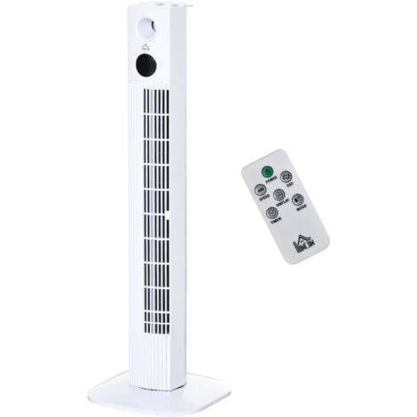 HOMCOM Ventilatore da Terra con Timer 12h e Diffusore in ABS Bianco