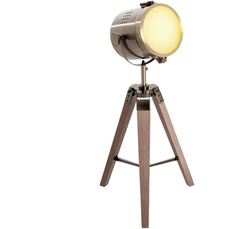 Vintage Tripod Table Desk Lamp Bedside Light Spotlight Copper