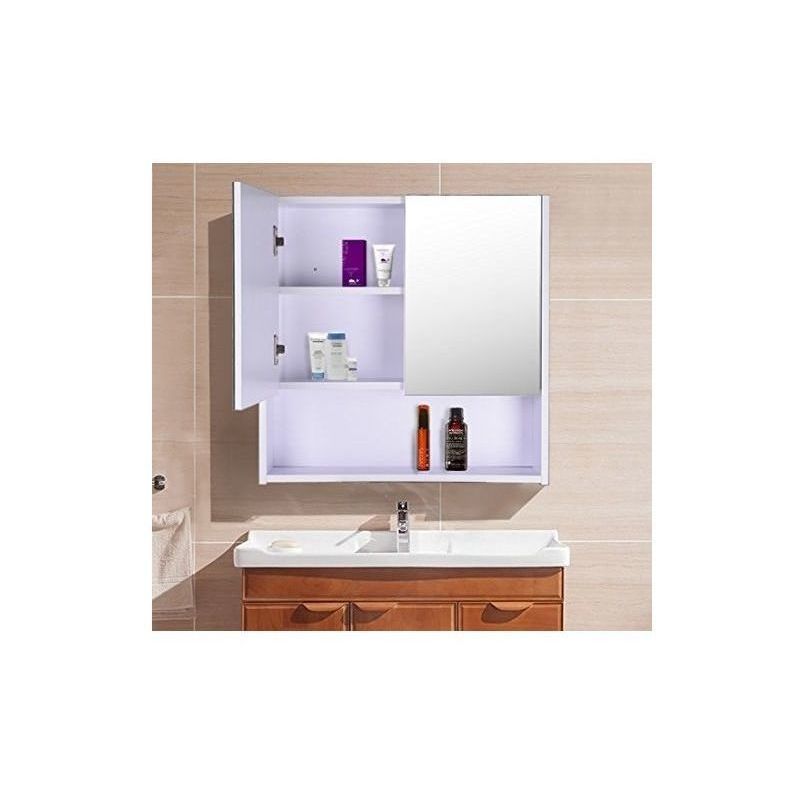 Homcom Wall Mounted Mirror Cabinet Storage Shelf Bathroom Cupboard Double Door Wall Cabinets