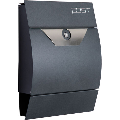 GHP Stainless Steel Locking Wall-Mount Mailbox With Newspaper Roll 