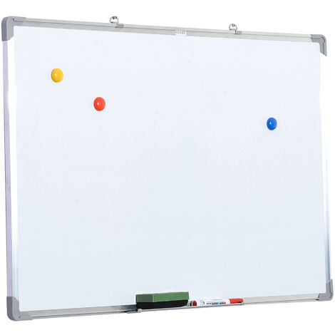 HOMCOM® Whiteboard Magnettafel mit Alurahmen mit Zubehör 90x60cm