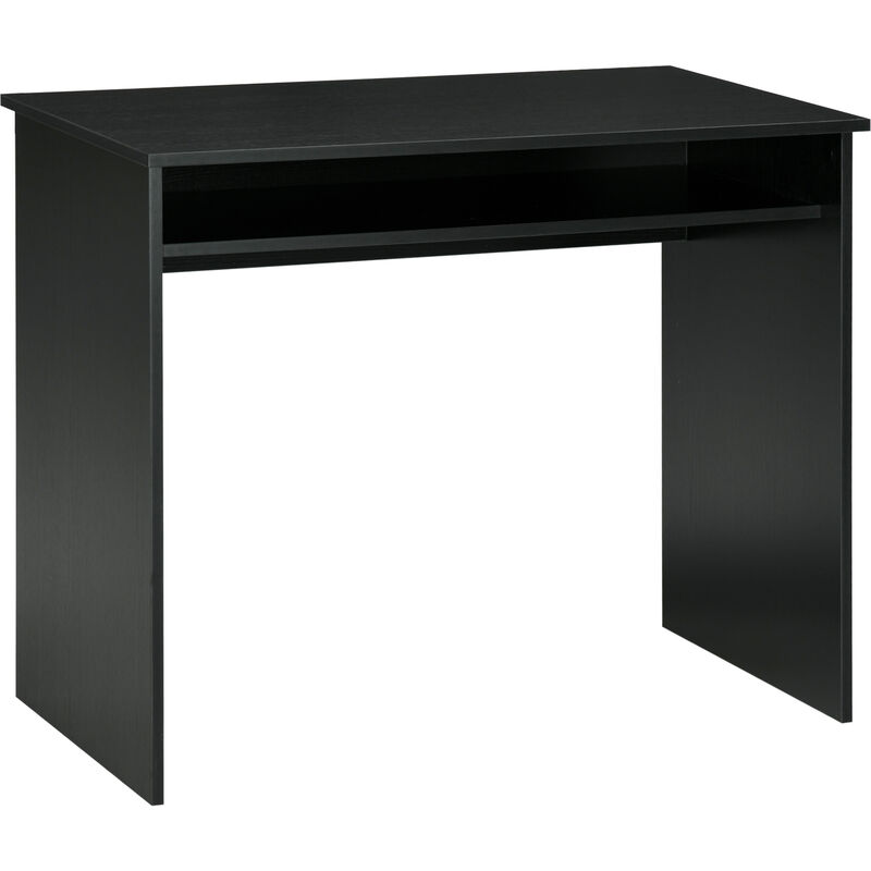 Homcom - Computer Desk Writing Table Study Workstation Storage Black