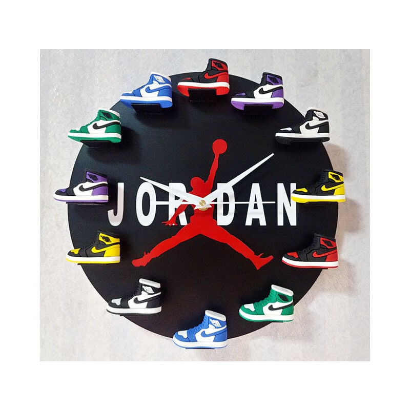 Home 30cm AJ1-12 Horloge Murale , Cadran Horloge pour la Maison Salon Chambre Bureau Café Bar Decor (jordan)