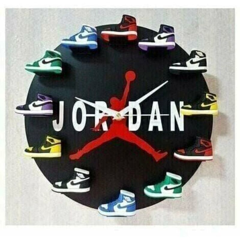 FDC - Home 30cm AJ1-12 Horloge Murale , Cadran Horloge pour la Maison Salon Chambre Bureau Café Bar Decor,Fond noir