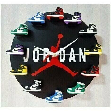 Home 30cm AJ1-12 Horloge Murale , Cadran Horloge pour la Maison Salon Chambre Bureau Café Bar Decor (JORDAN)