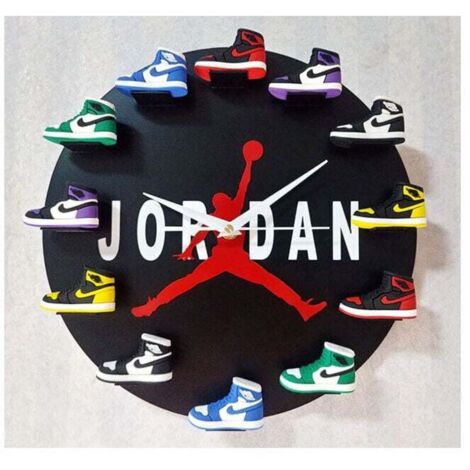Home 30cm AJ1-12 Horloge Murale , Cadran Horloge pour la Maison Salon Chambre Bureau Café Bar Decor (JORDAN)