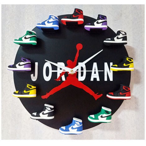 Home 30cm AJ1-12 Horloge Murale , Cadran Horloge pour la Maison Salon Chambre Bureau Café Bar Decor (JORDAN)--TRIMEC