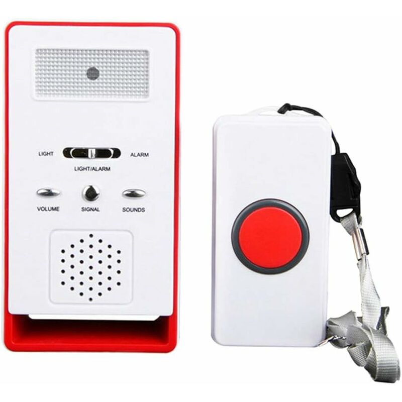 Home Alert Wireless Alarm Patient Elderly Personal Alarm System and Emergency Call Button Pager Alarm, Red, 1 in 1
