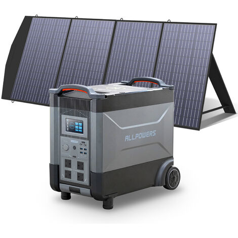Home Battery Power Station LiFePO4 3600Wh, Voice Control With 200W Solar Panel For Home Backup Outdoor  ALLPOWERS R4000