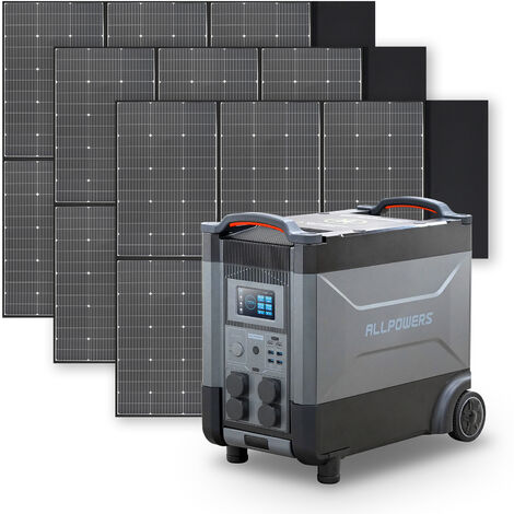 Home Battery Power Station LiFePO4 3600Wh, Voice Control With 3Pcs 600W Solar Panel For Home Backup Outdoor ALLPOWERS R4000