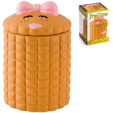 Home Biscottiera Frollina Contenitori Cucina Barattoli, Ceramica, Marrone/Rosa