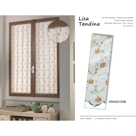HOME COLLECTIONS - COPPIA TENDINE LISA 60X240CM ARANCIO IN POLIESTERE