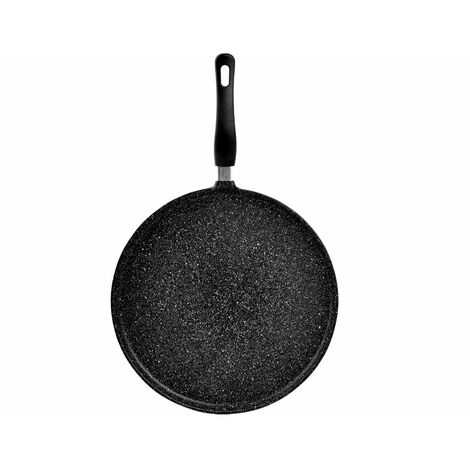 Home Crepiera Antiaderente con Manico in Bakelite, Alluminio, Nero, 32 cm