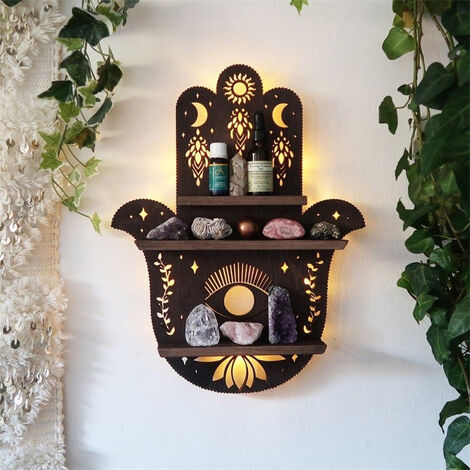 Home Crystal Shelf - Palm Lamp Crystal Shelf-Wall Decorations