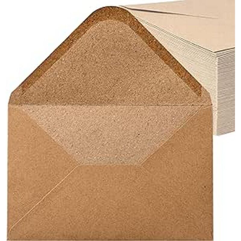 Home Deco Envelopes (100 pieces) old kraft paper/without window - C6-162 x 114 mm, envelopes, close