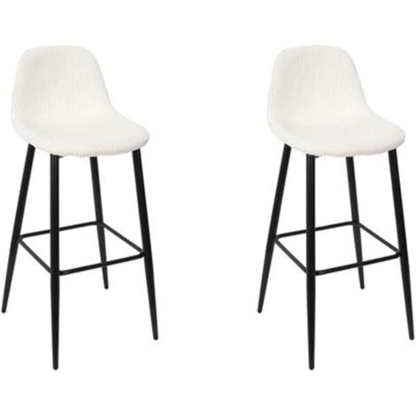 HOME DECO FACTORY, HD0285, Lot de 2 chaises de bar Cotele Scott, Beige M2, Confort, Assise, Tabouret et Chaise de bar, 46,5 x 100,5 x 49,5 cm, Hauteur d'assise 70,5 cm, Beige Noir