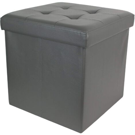 Home Deco Factory Scatola di Immagazzinaggio, Poliuretano, Grigio, 37.5 x 37.5 x 37.5 cm