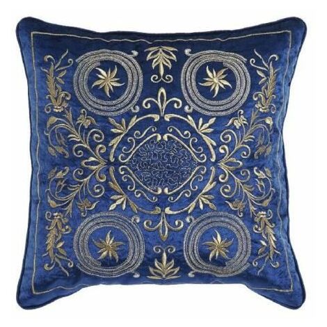 Home Decor Coussin Polyester Bleu Velours Doré (45 x 10 x 45 cm) confortable et résistant