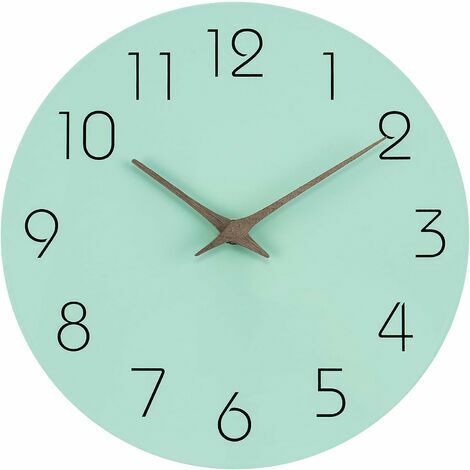 Home Decor Horloge murale silencieuse en bois 10 pouces (style D)