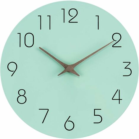 Home Decor Horloge murale silencieuse en bois 10 pouces (style D)