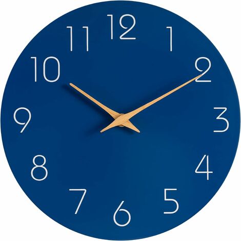 Horloge murale lumineuse simple en bois 30cm horloge silencieuse panneau de  fibres de bois moyen personnalité