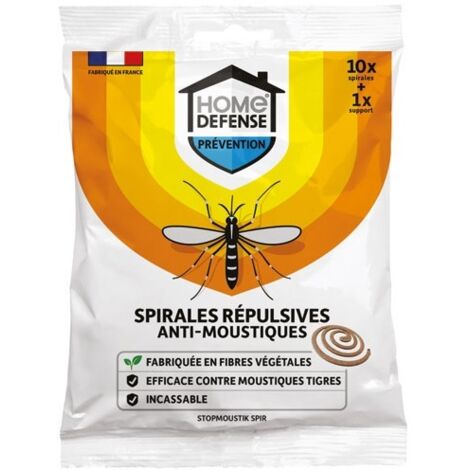 HOME DEFENSE - Spirales répulsives anti-moustiques sachet de 10