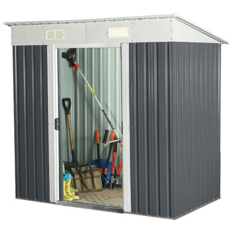 Home Deluxe – Abri de jardin en métal 195x121x180 cm – Acier galvanisé – Volume 3,17 m³ – 2 portes coulissantes – Ventilation intégrée