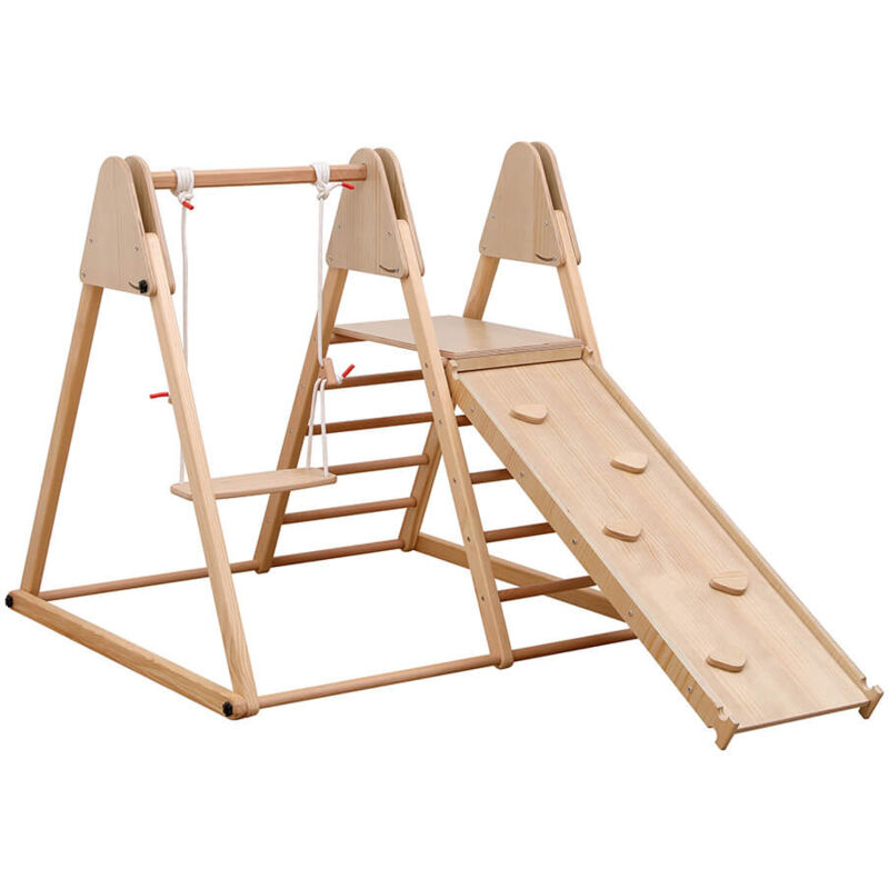 Structure à grimper Indoor incl. toboggan et balançoire ida - Home Deluxe