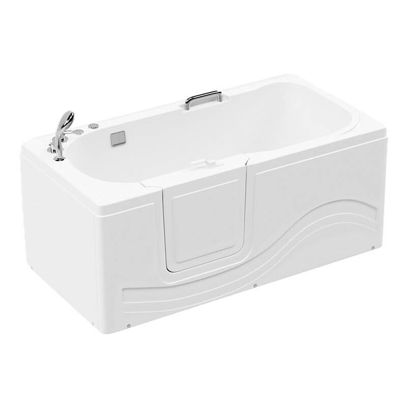 Home Deluxe - Baignoire pour personnes âgées couchée avec fonction balnéo vital m - 153 x 76 cm Sortie latérale : gauche