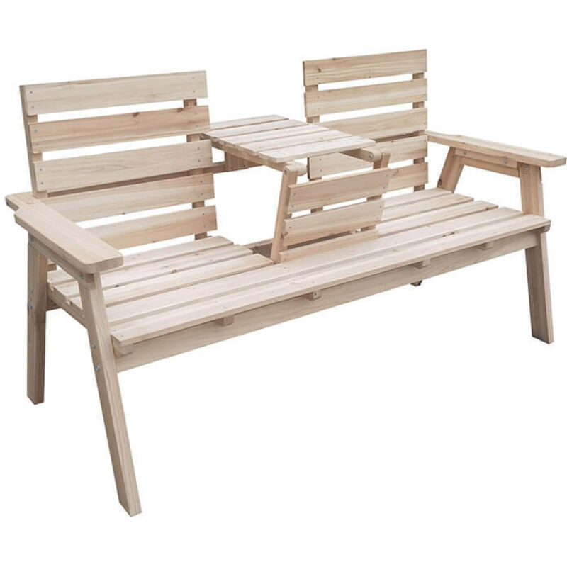 HOME DELUXE Gartenbank REYA – 2-Sitzer aus Holz