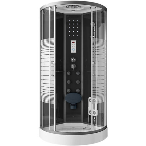 Home Deluxe - Cabina doccia BLACK PEARL con doccia a pioggia  colore: nero, dimensioni: 100 x 100 cm