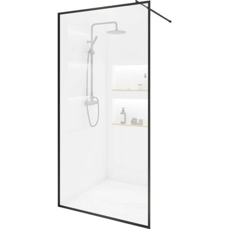 HOME DELUXE - Cabina doccia vetro ESG BAKI nero 2 griglie  Dimensioni: 110x200 cm