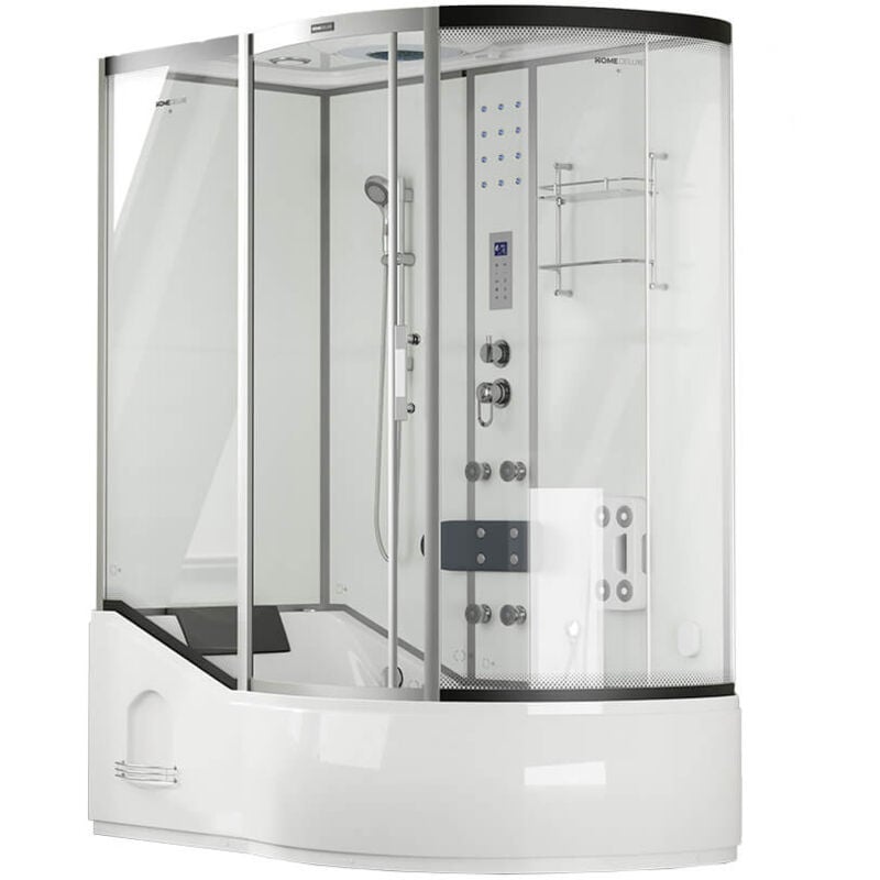Home Deluxe - Douche à vapeur avec hydromassage allin 4IN1 - 170 x 90 blanc droite