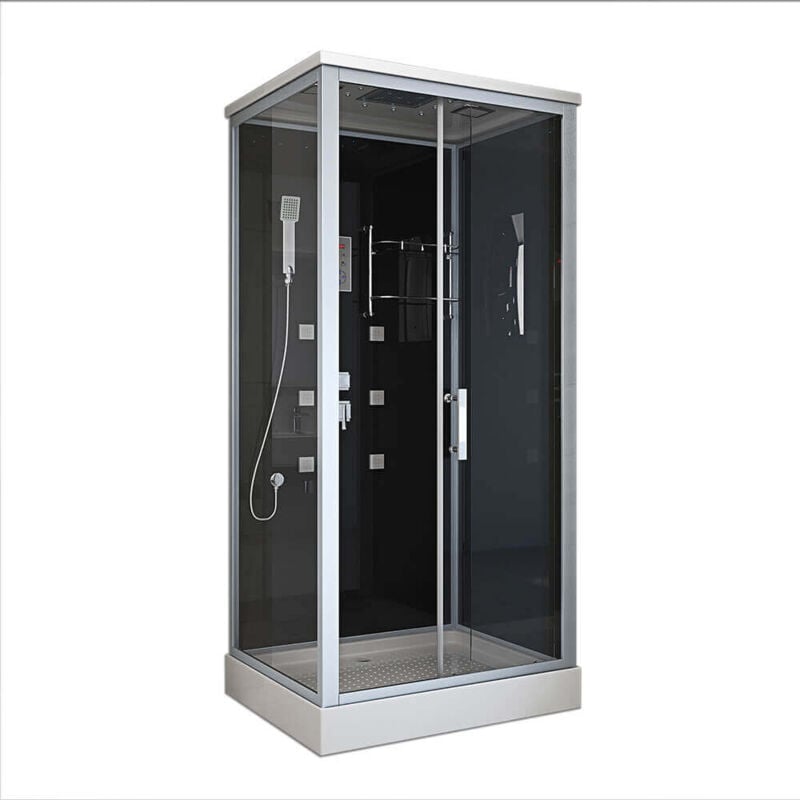 HOME DELUXE - Cabine de douche avec éclairage LED WAVE L - 100 x 80 cm