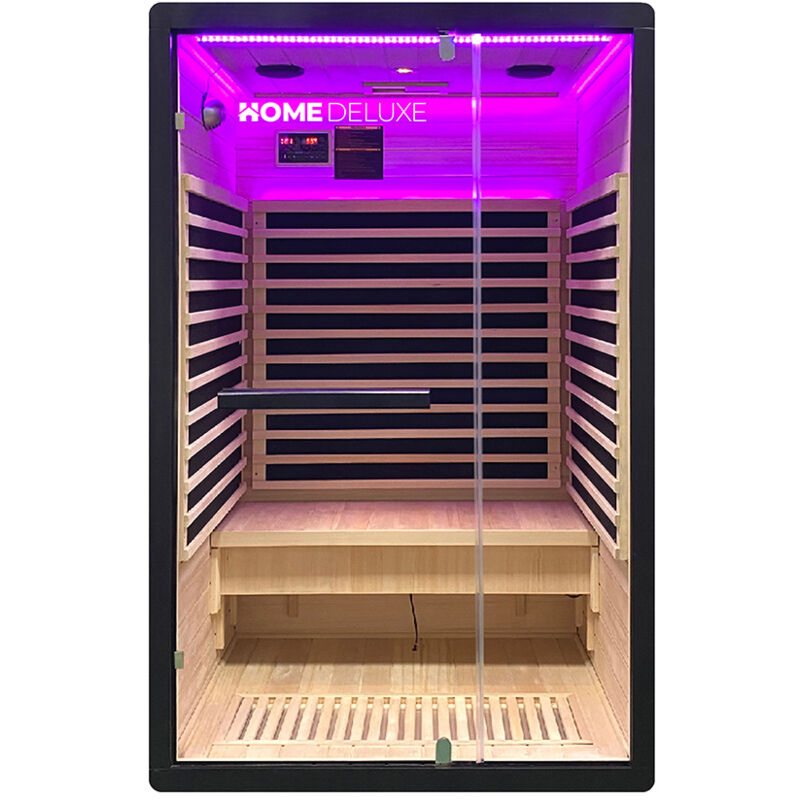 Cabine infrarouge nero m - 195 x 120 cm pour 2 personnes - Home Deluxe