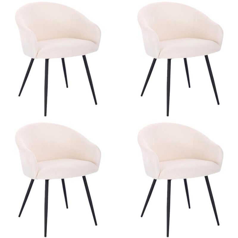 Chaise de salle à manger Bouclé avec accoudoirs celeste Quantité : 4 - Home Deluxe
