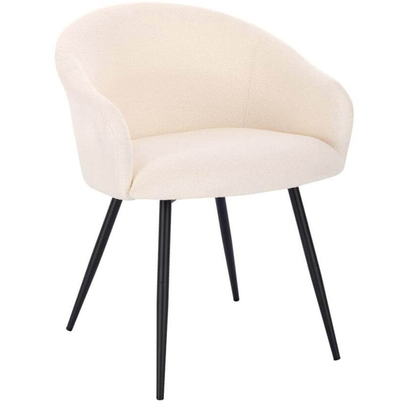 Home Deluxe - Chaise de salle à manger Bouclé avec accoudoirs celeste Quantité : 1