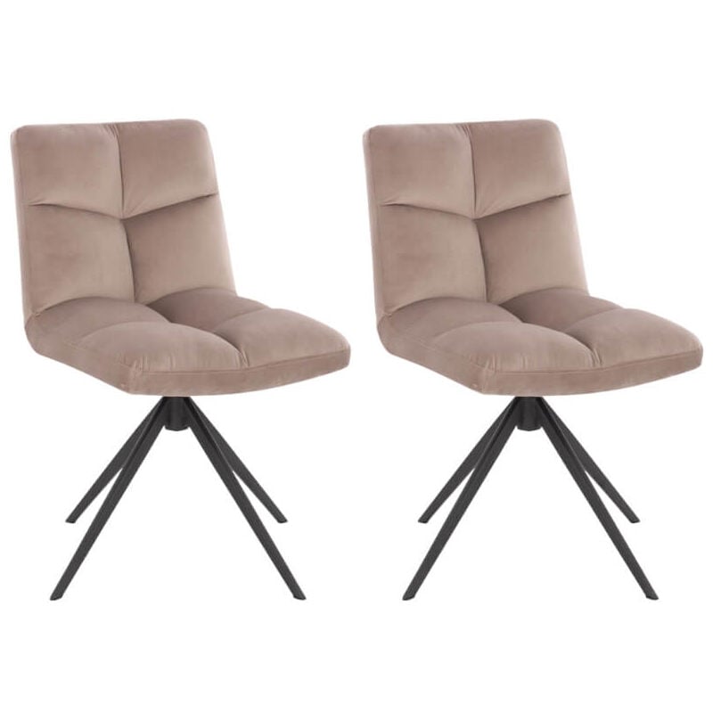 Home Deluxe - Chaise de salle à manger pivotante noda Couleur : Marron clair, Quantité : 2