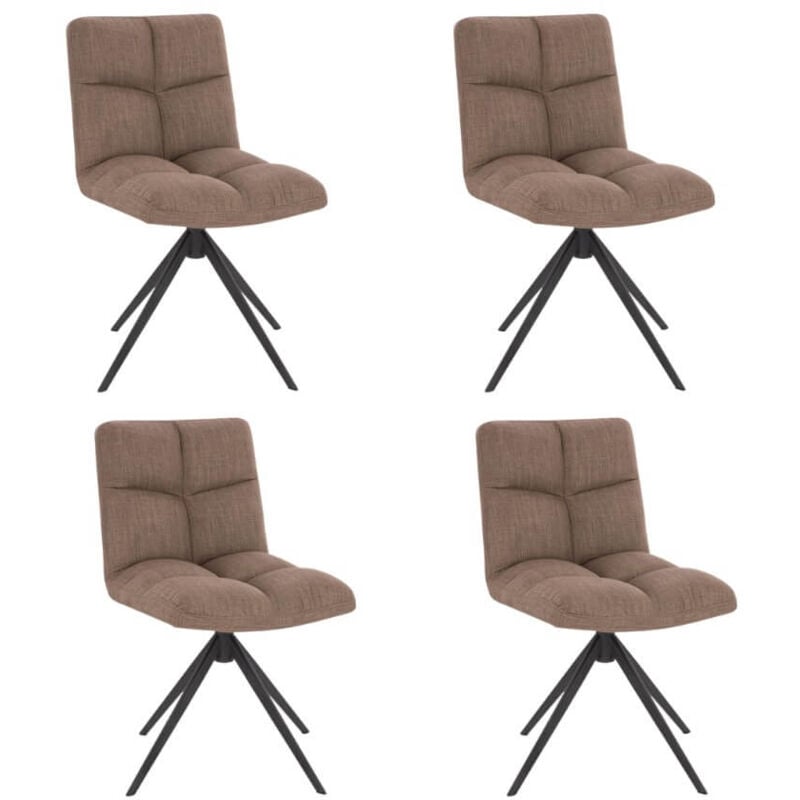 Chaise de salle à manger pivotante noda Couleur : Gris/Brun, Quantité : 4 - Home Deluxe