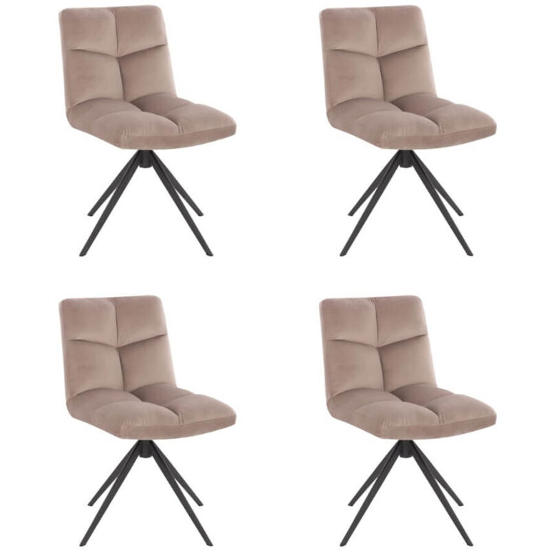 Home Deluxe - Chaise de salle à manger pivotante noda Couleur : Marron clair, Quantité : 4