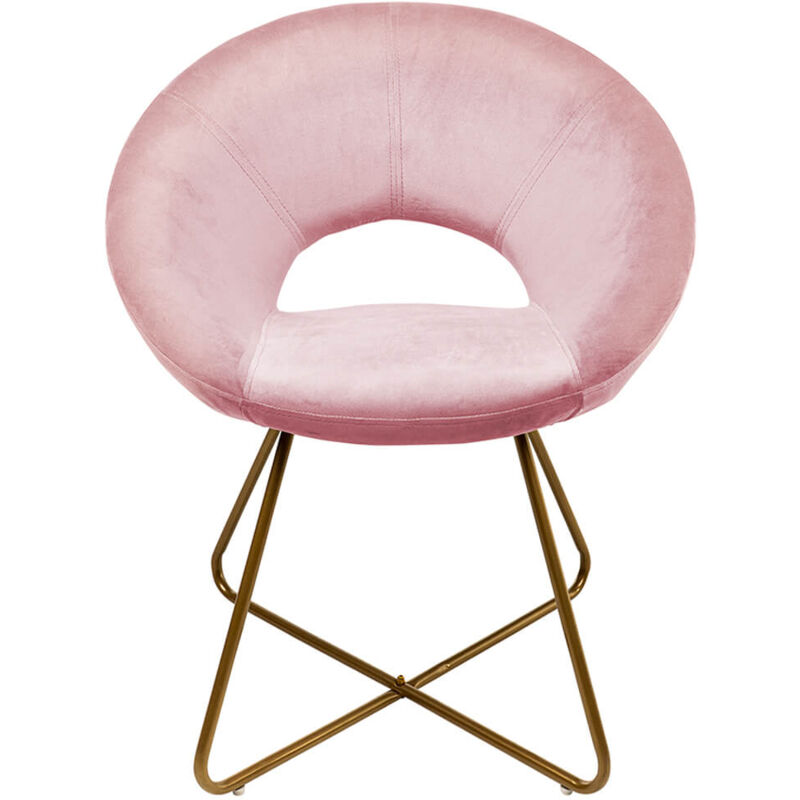 Chaise en velours selesa Couleur : Rose - Home Deluxe