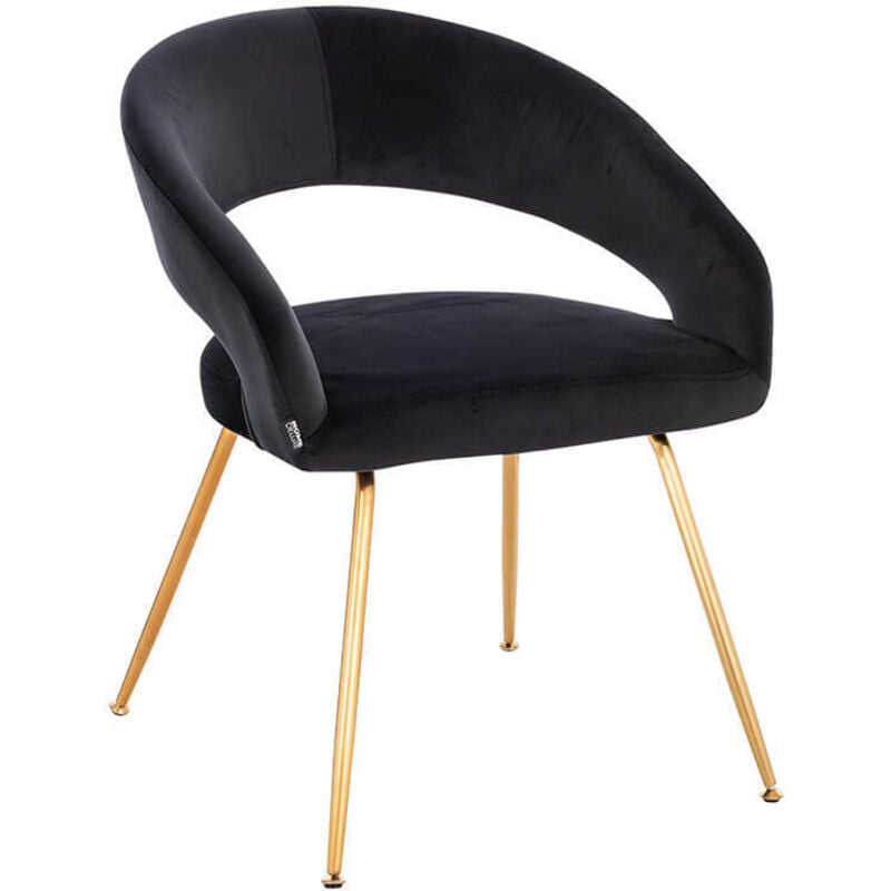 Chaise de salle à manger en velours lyric Quantité : 1 - Home Deluxe