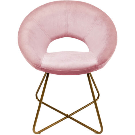 Home Deluxe - Chaise en velours SELESA  Couleur : rose