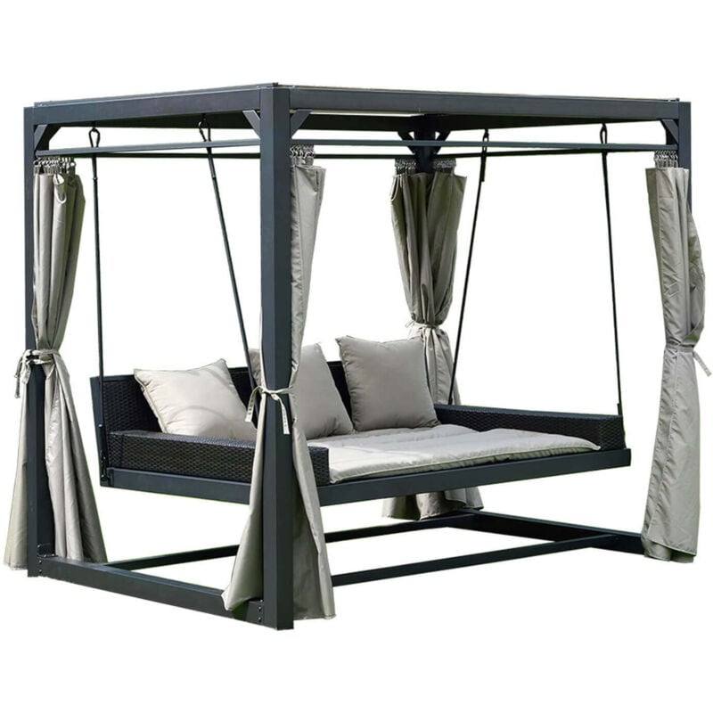 Home Deluxe - Pavillon chaise longue de jardin avec couverture provence Equipement Avec couverture de pluie