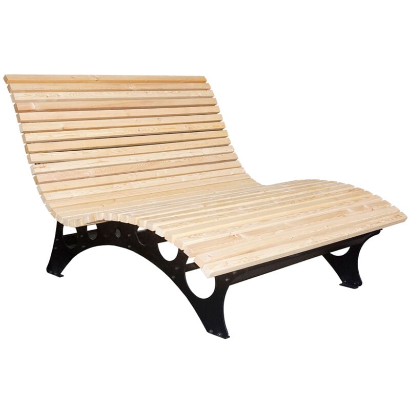 Home Deluxe - Chaise longue en bois ondulé/canapé en bois taiga