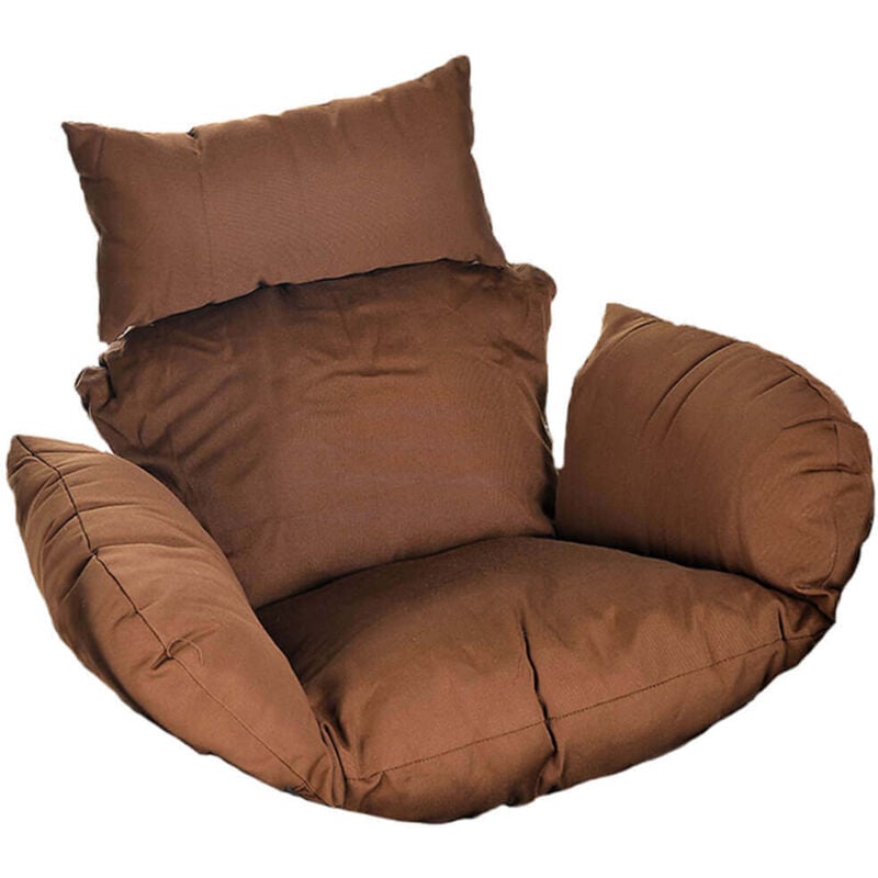 Home Deluxe - Fauteuil suspendu en poly rotin cielo Couleur : Marron, Equipement : Coussins uniquement