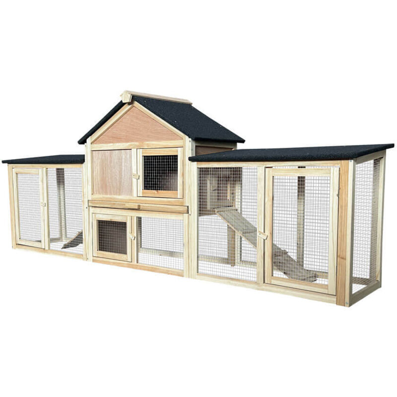 Home Deluxe - Clapier à lapins en bois cuna - 210 x 84 cm