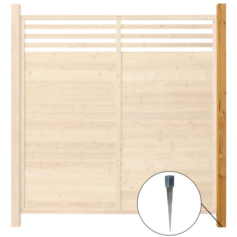 HOME DELUXE - Clôture pare-vue en bois SOMA - 180 x 180 cm Taille : 1x poteau