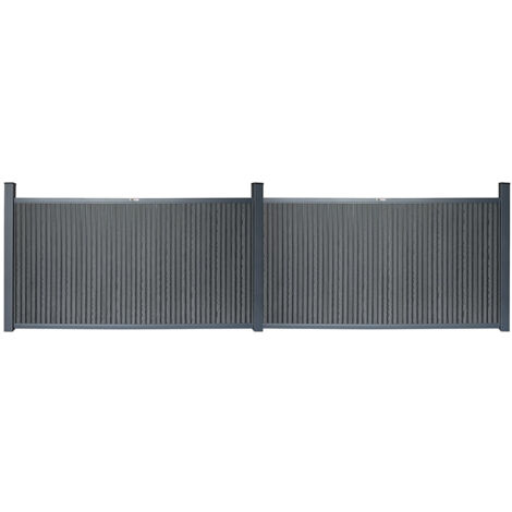 Home Deluxe Clôture pare-vue WPC CALLADO PREMIUM 2 x élément + 3 x poteaux - Hauteur : 115 cm