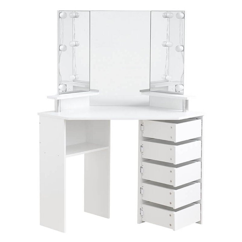 Home Deluxe - Coiffeuse avec miroir et éclairage led candice